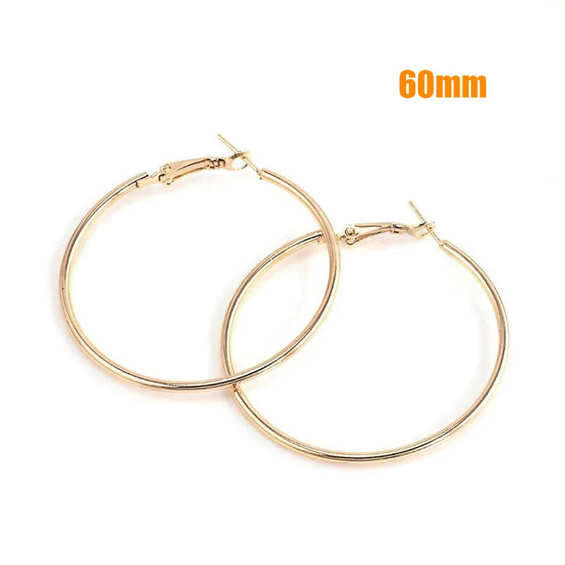 Large Smooth Hoop Earrings - 40mm to 80mm