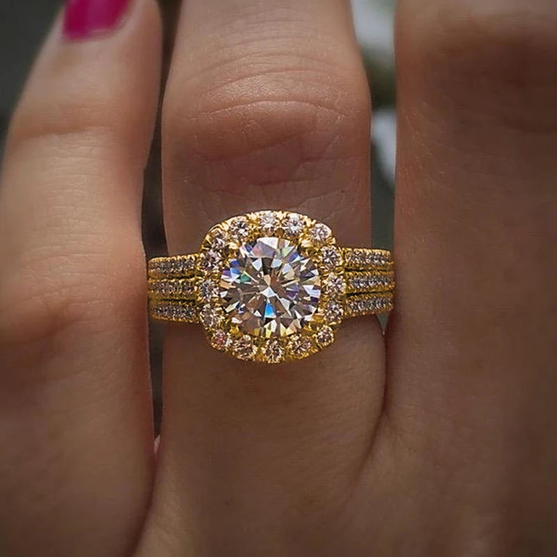 Brilliant Cubic Zirconia Engagement Ring
