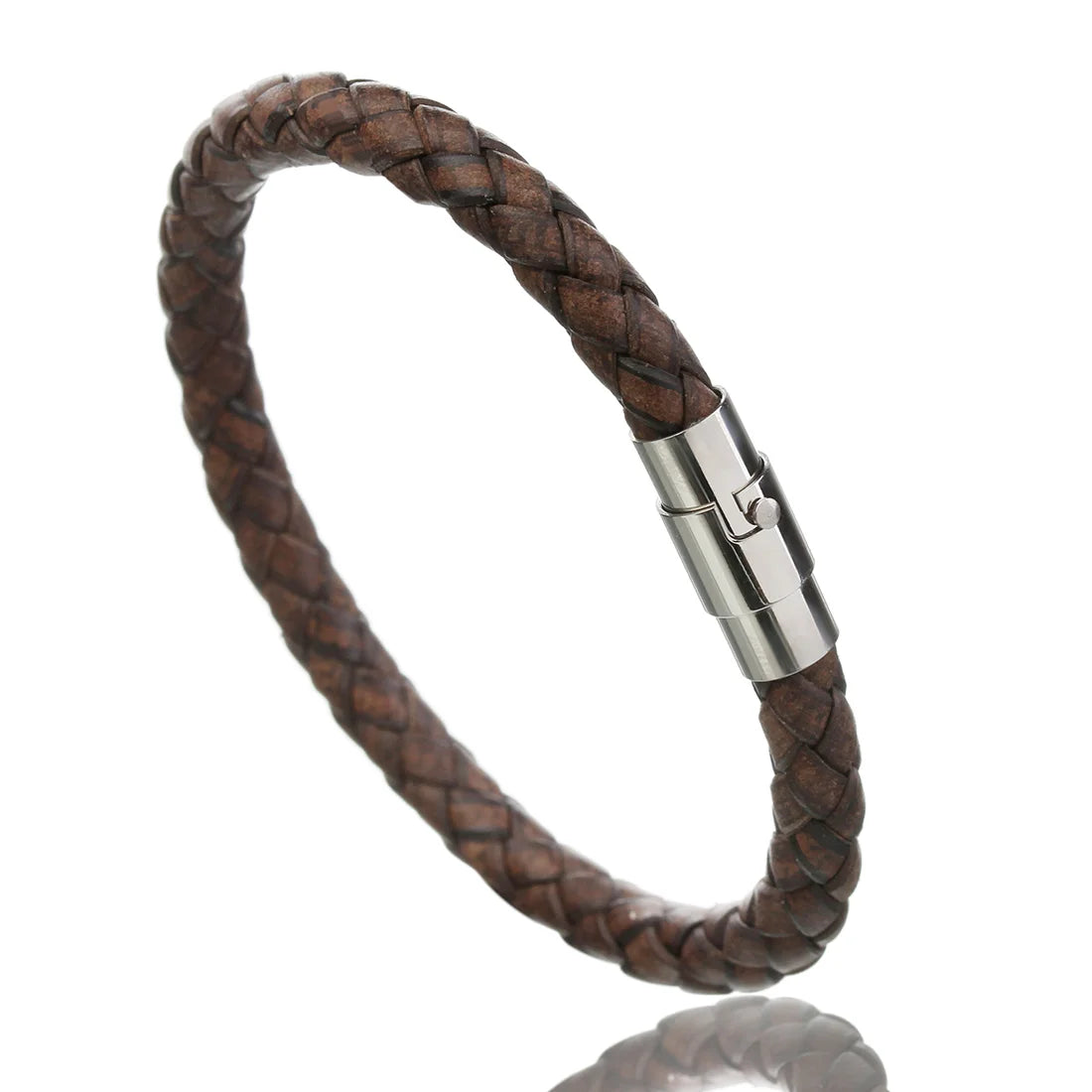 Stainless Steel Genuine Leather Bracelet