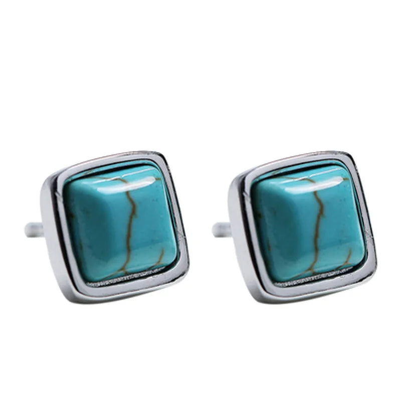 925 Sterling Silver Geometric Stud Earrings