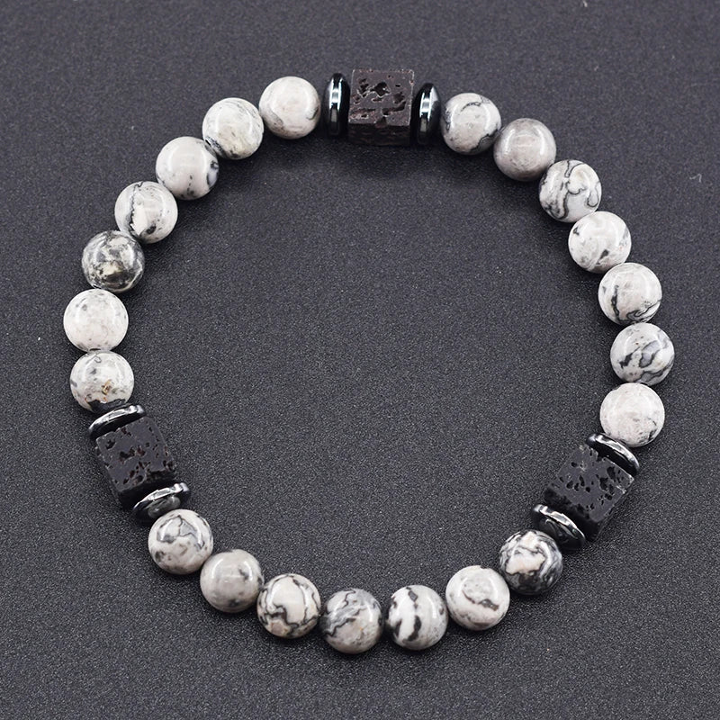 Volcanic Lava Stone Chain Bracelet