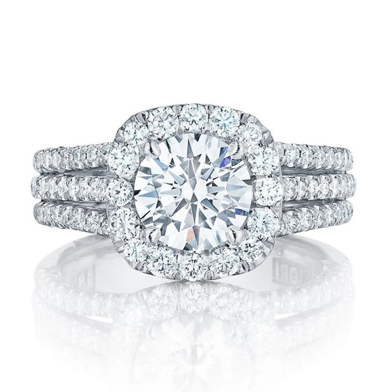 Brilliant Cubic Zirconia Engagement Ring