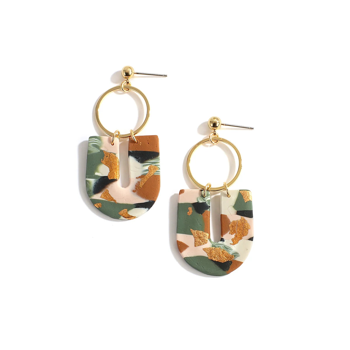 Abstract Polymer Clay Drop Earrings