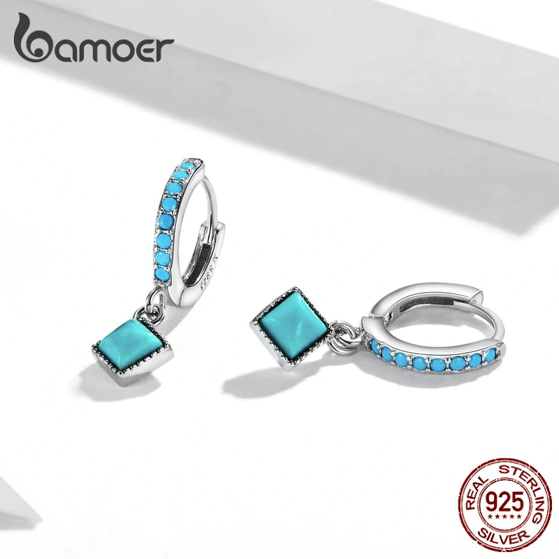 925 Sterling Silver Geometric Drop Earrings