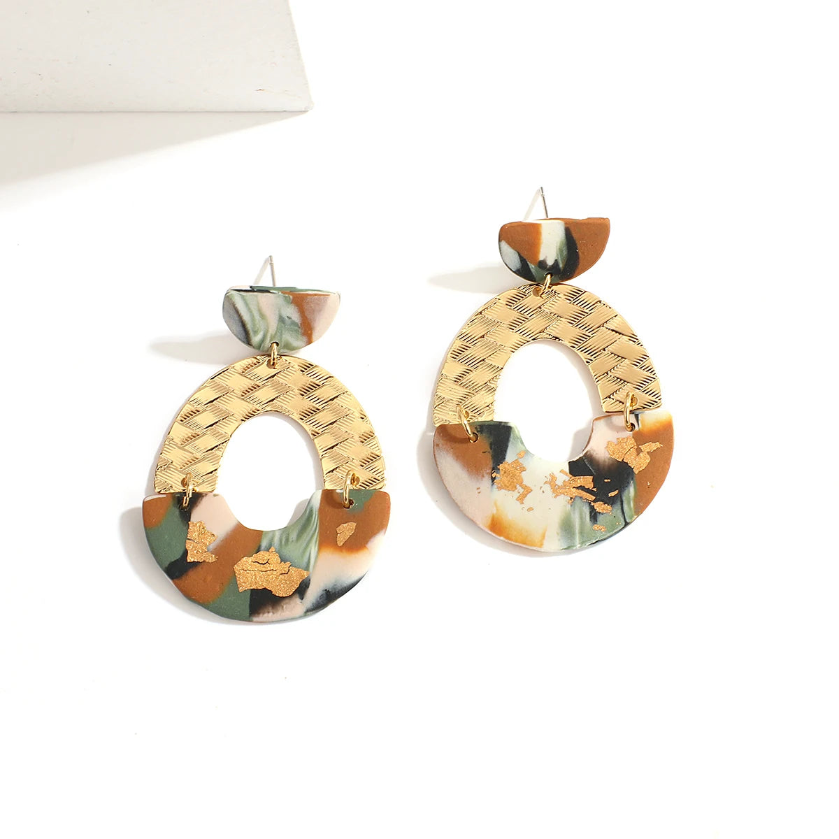 Abstract Polymer Clay Drop Earrings