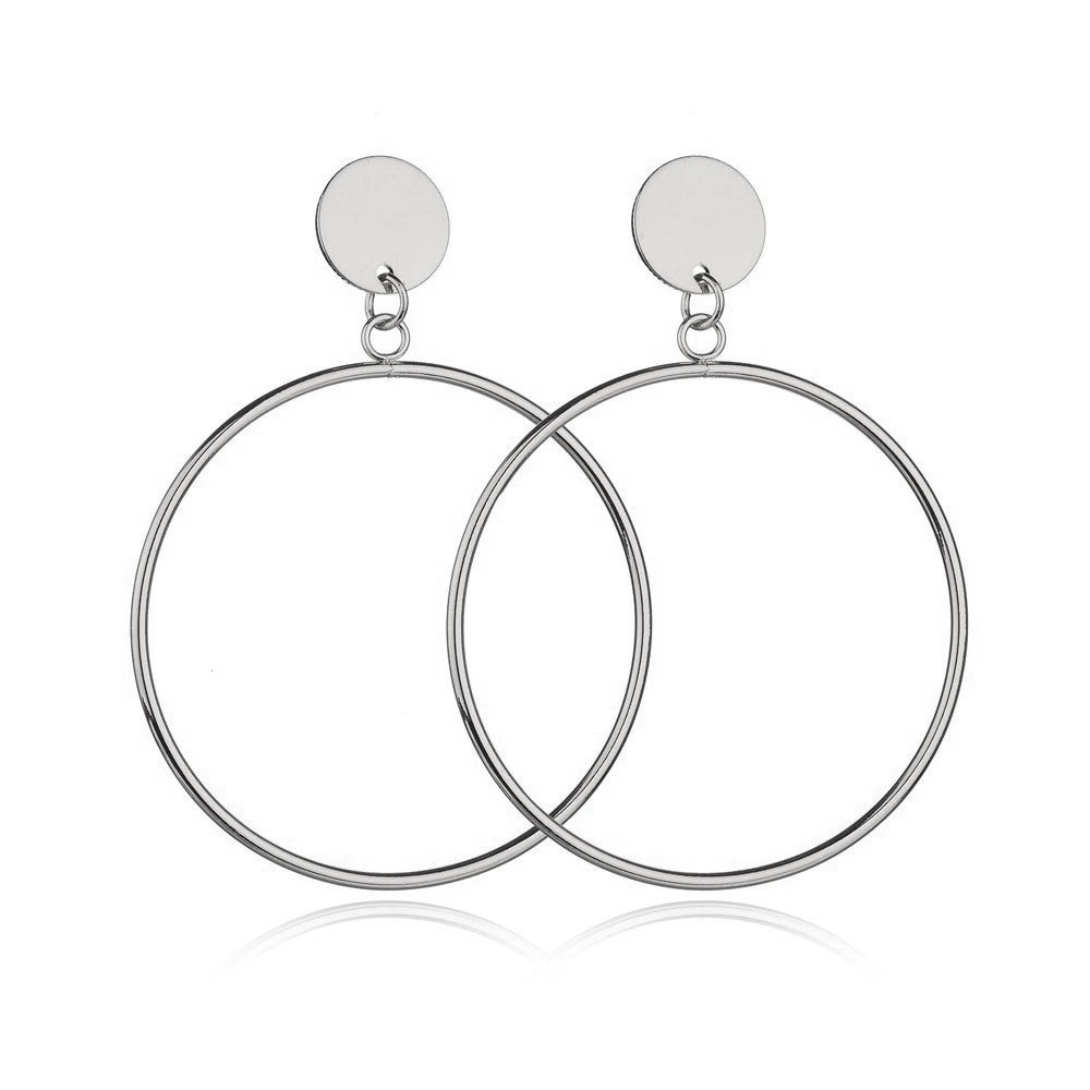 Gold-tone Star Circle Drop Earrings