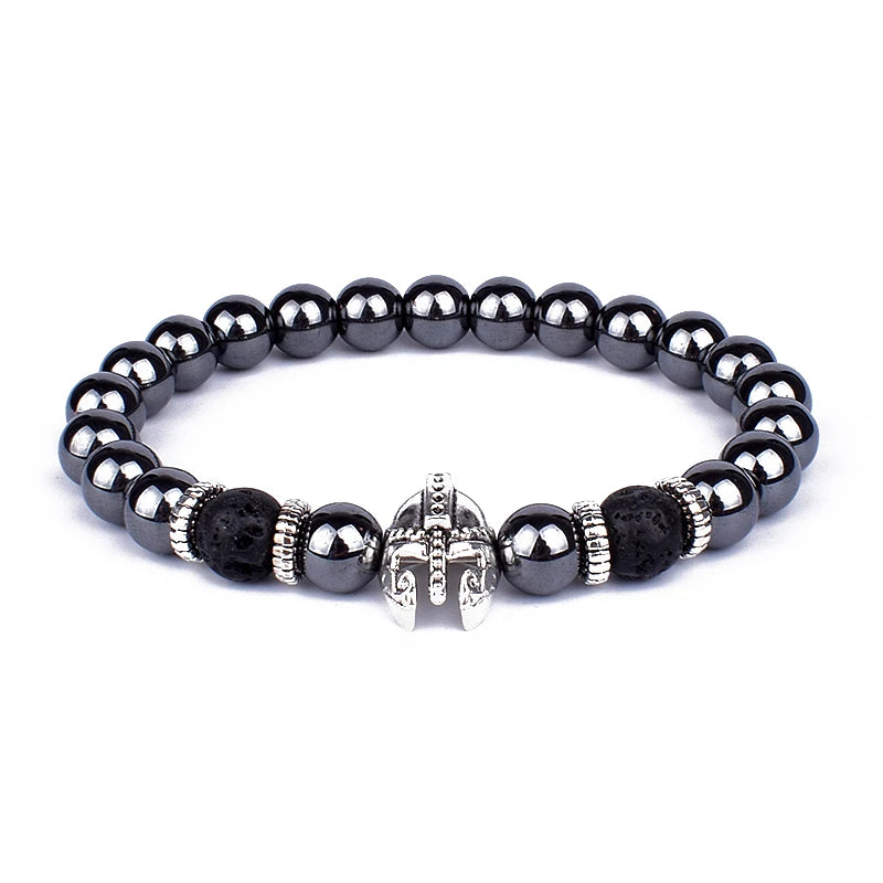 Obsidian Lava Stone Lion Head Bracelet