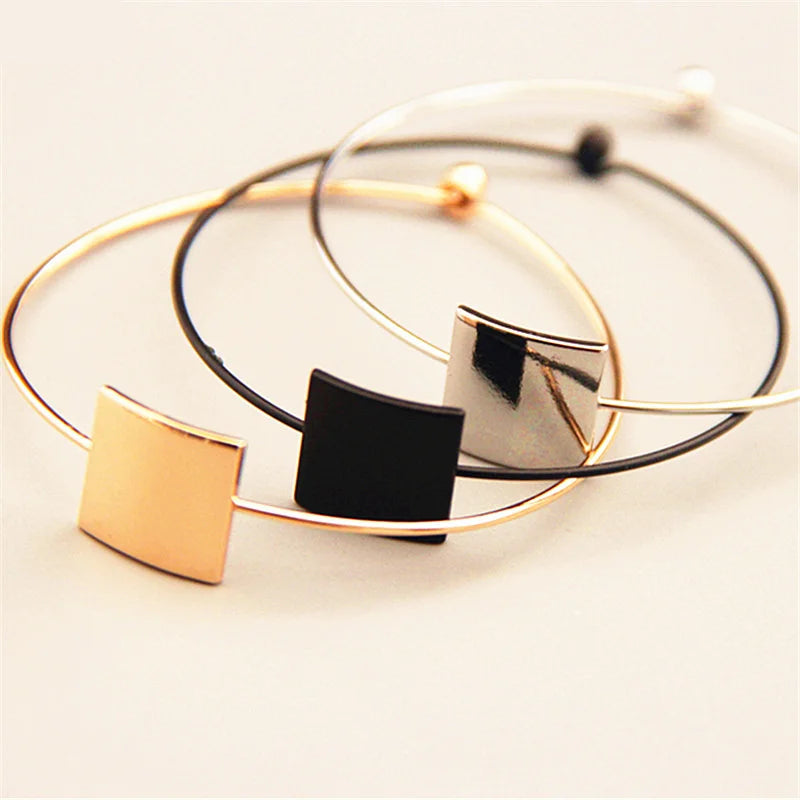 Iron Alloy Geometric Bangle Bracelet