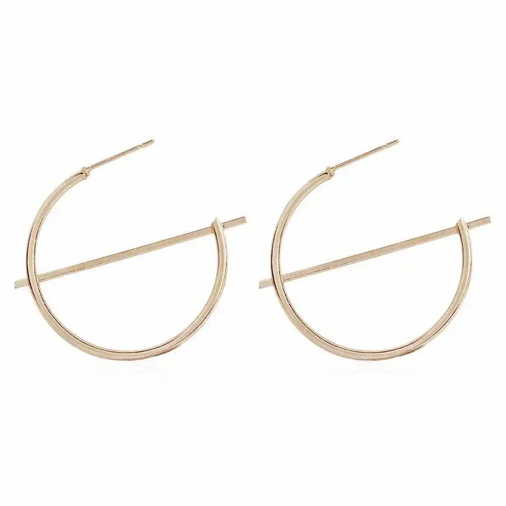 Gold-tone Star Circle Drop Earrings