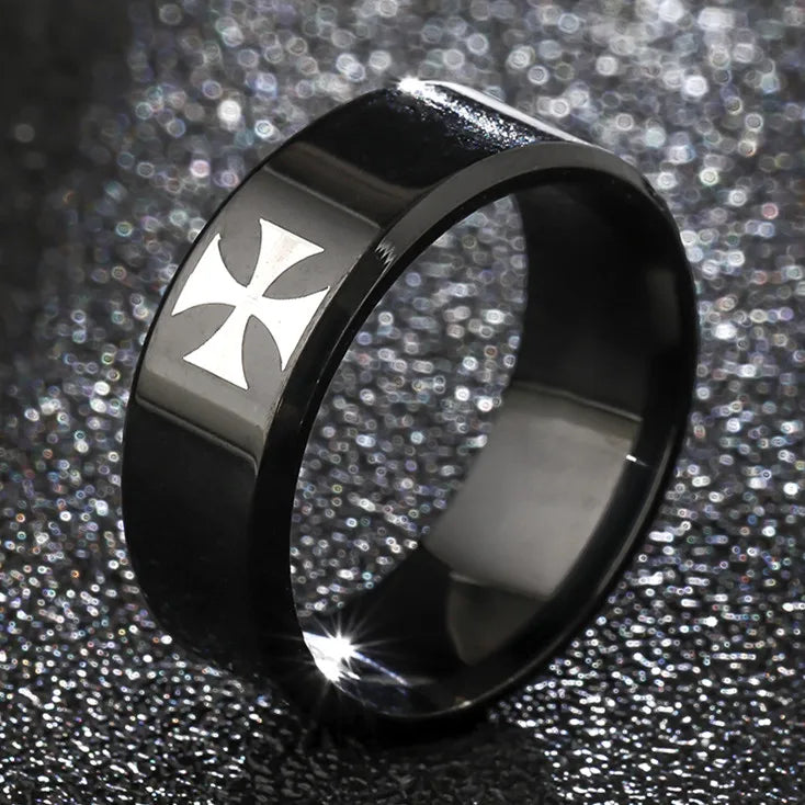 Titanium Steel Christian Cross Bible Ring