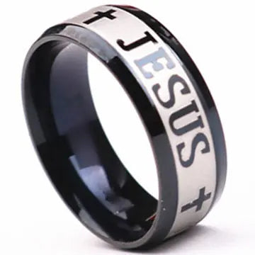Titanium Steel Christian Cross Bible Ring