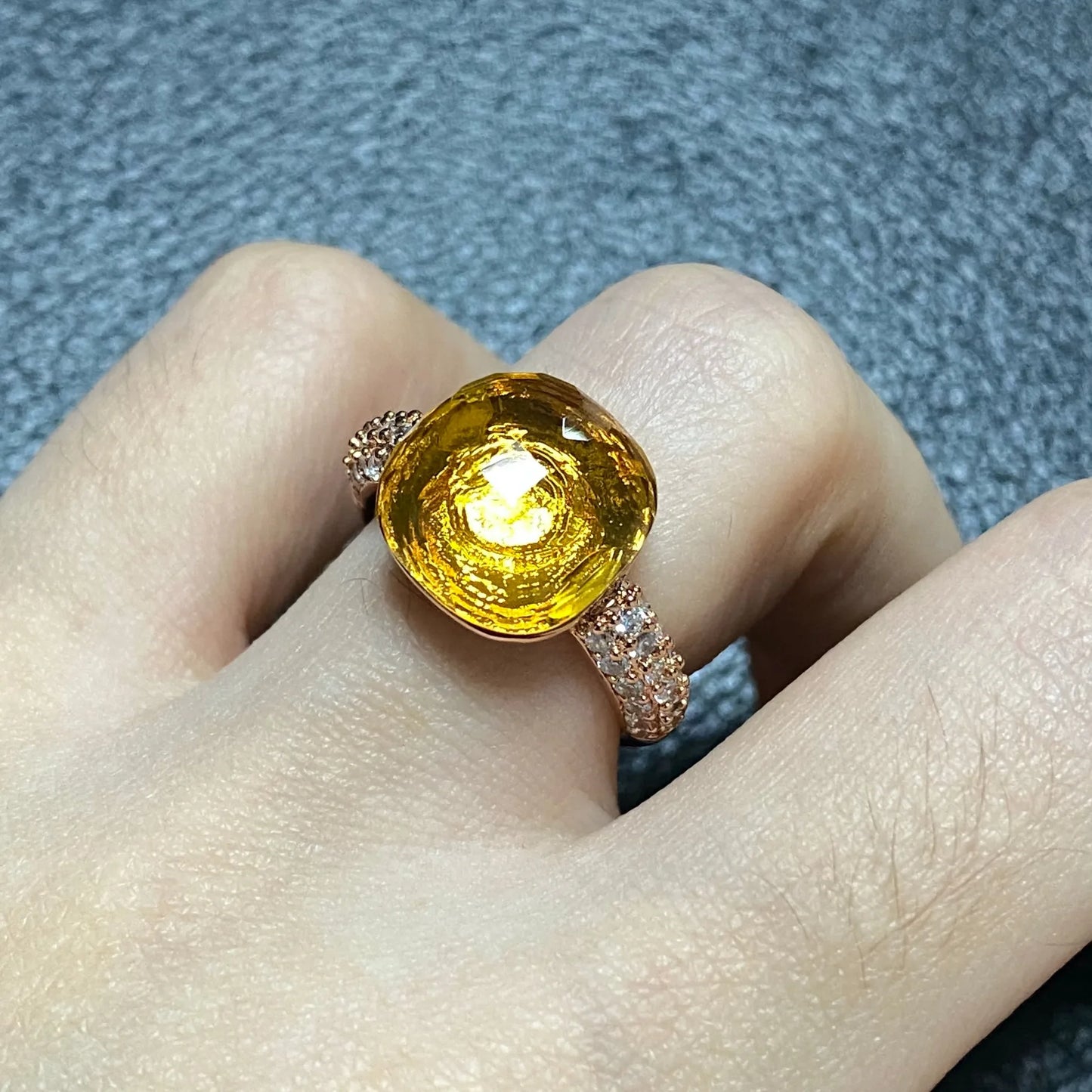 12.6mm Pink Crystal Candy Ring