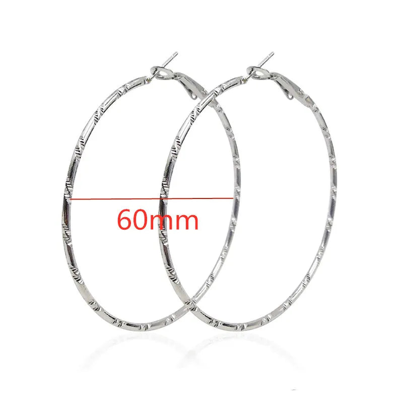 Large Smooth Hoop Earrings - 40mm to 80mm