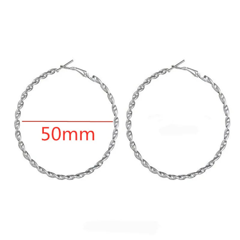 Large Smooth Hoop Earrings - 40mm to 80mm