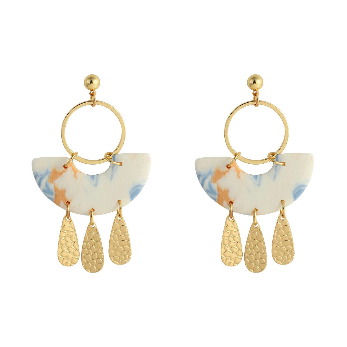 Abstract Polymer Clay Drop Earrings