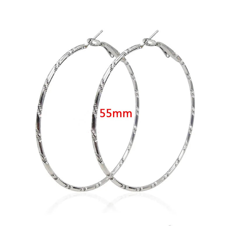 Large Smooth Hoop Earrings - 40mm to 80mm
