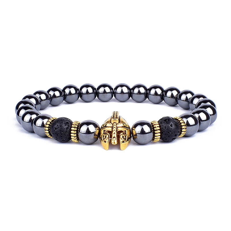 Obsidian Lava Stone Lion Head Bracelet