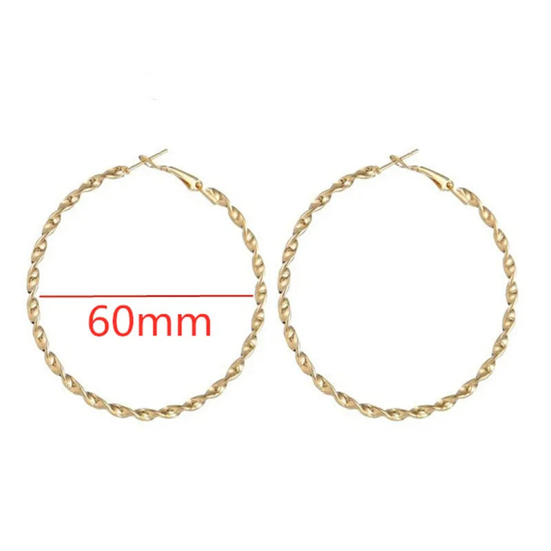 Large Smooth Hoop Earrings - 40mm to 80mm