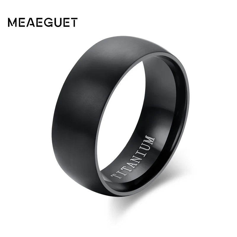 Matte Black Titanium Steel Band Ring