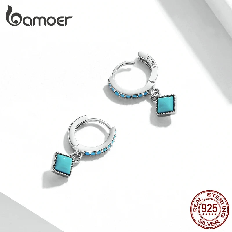 925 Sterling Silver Geometric Drop Earrings