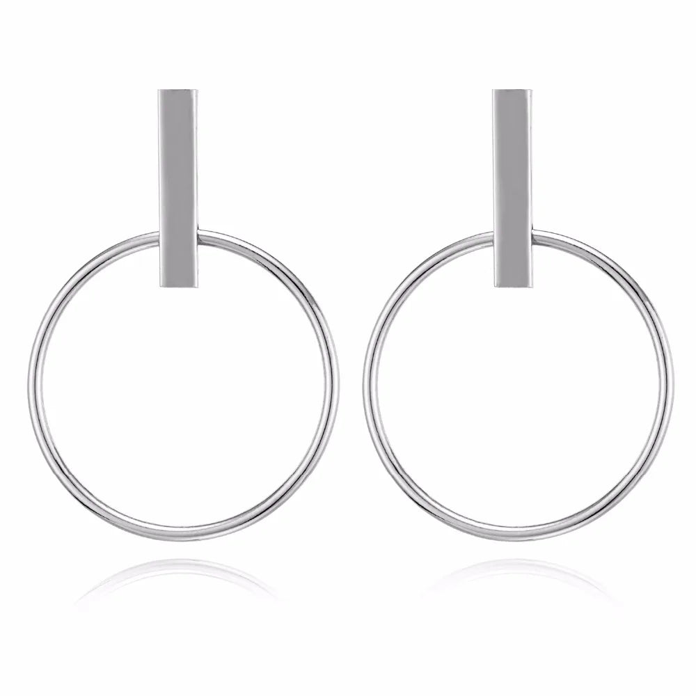 Gold-tone Star Circle Drop Earrings