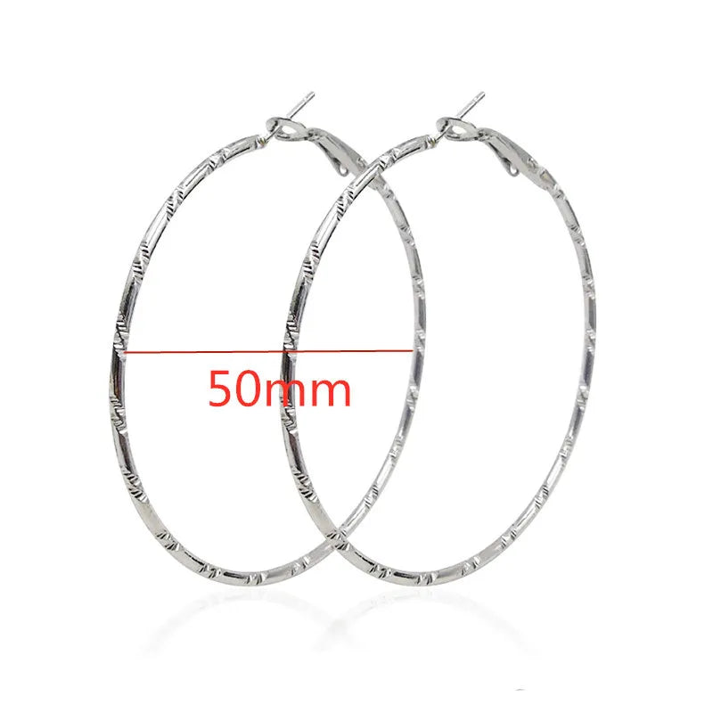 Large Smooth Hoop Earrings - 40mm to 80mm
