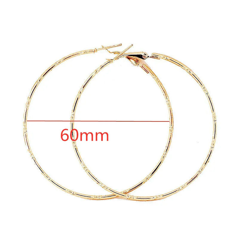 Large Smooth Hoop Earrings - 40mm to 80mm