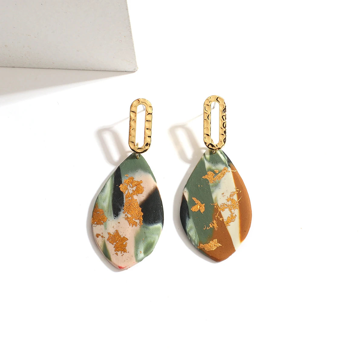 Abstract Polymer Clay Drop Earrings