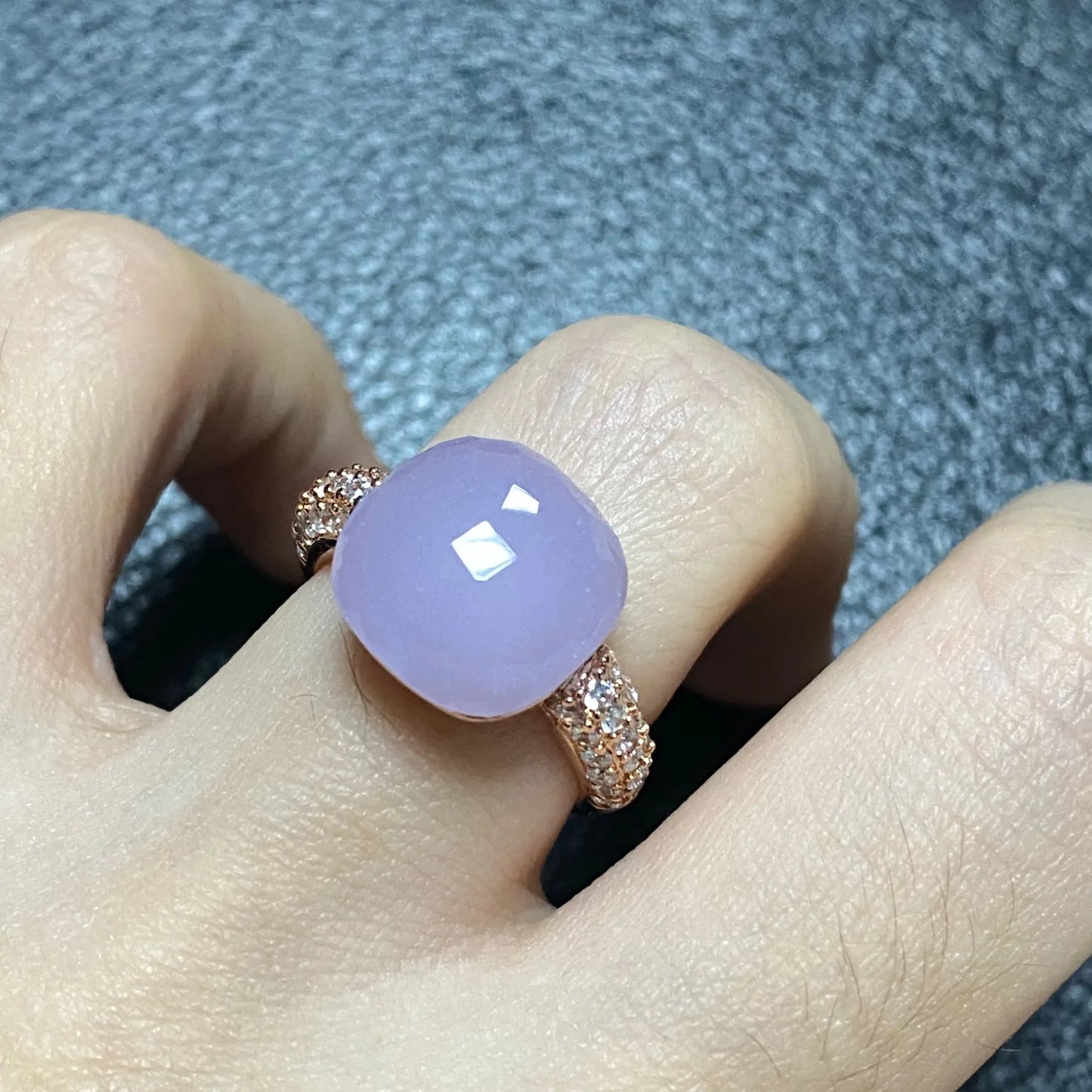12.6mm Pink Crystal Candy Ring