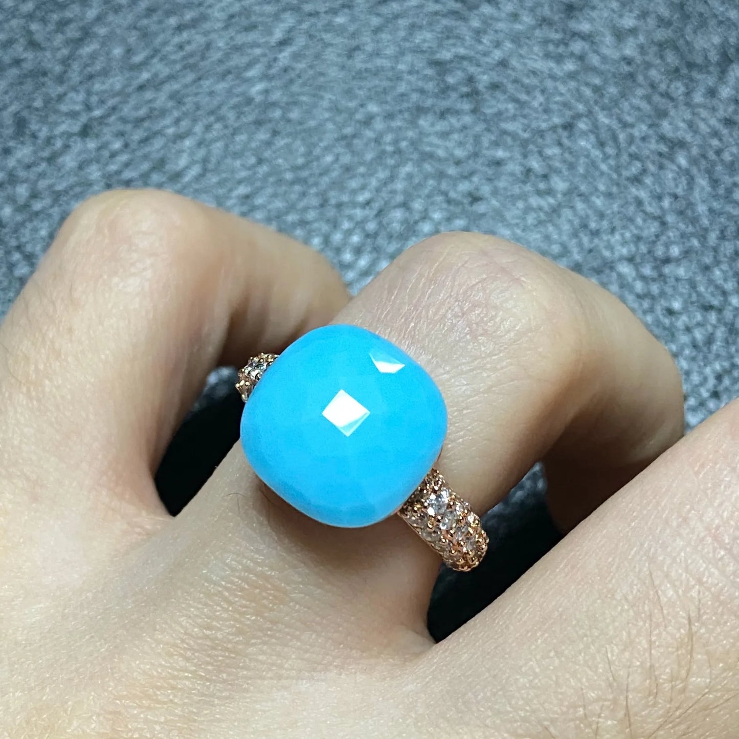12.6mm Pink Crystal Candy Ring