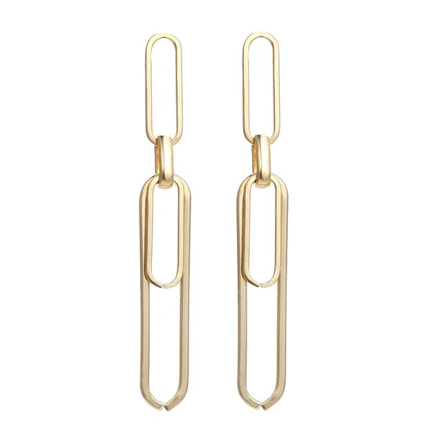 Gold-tone Star Circle Drop Earrings