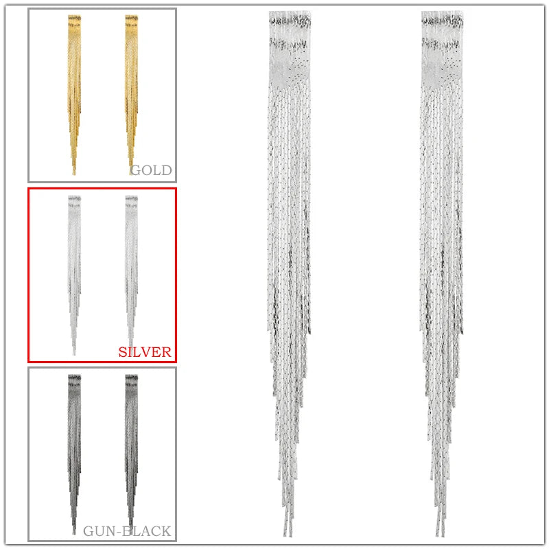 Baroque Water Drop Tassel Dangle Earrings