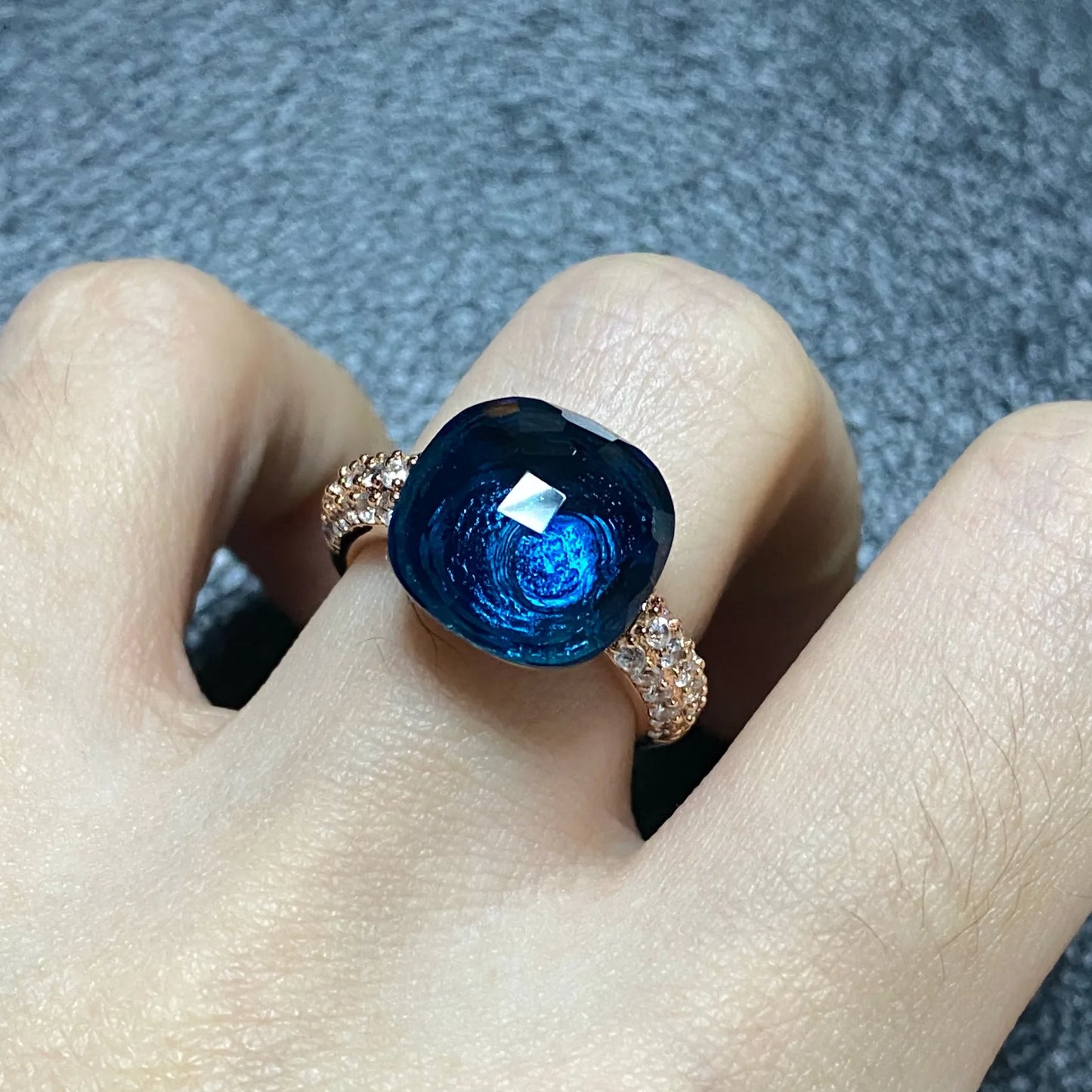 12.6mm Pink Crystal Candy Ring