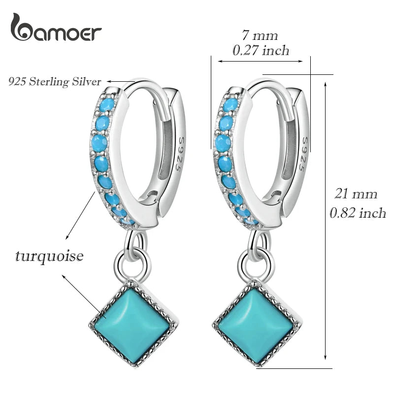925 Sterling Silver Geometric Drop Earrings