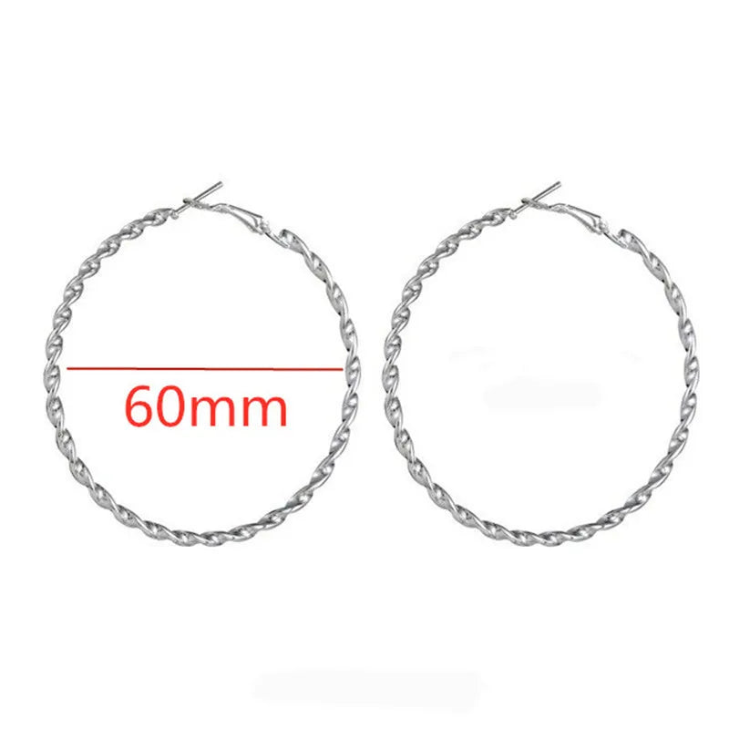 Large Smooth Hoop Earrings - 40mm to 80mm
