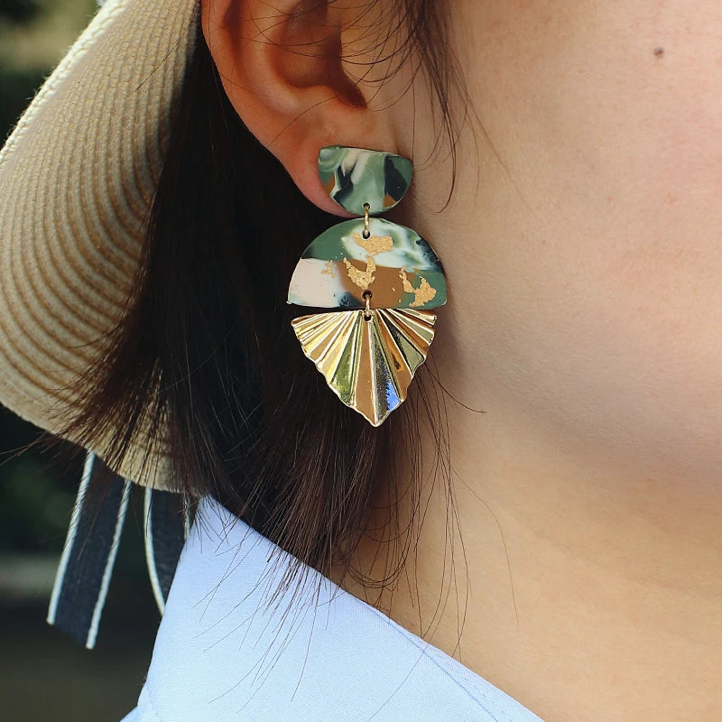 Abstract Polymer Clay Drop Earrings