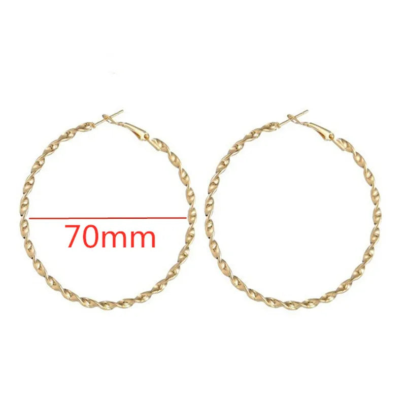 Large Smooth Hoop Earrings - 40mm to 80mm