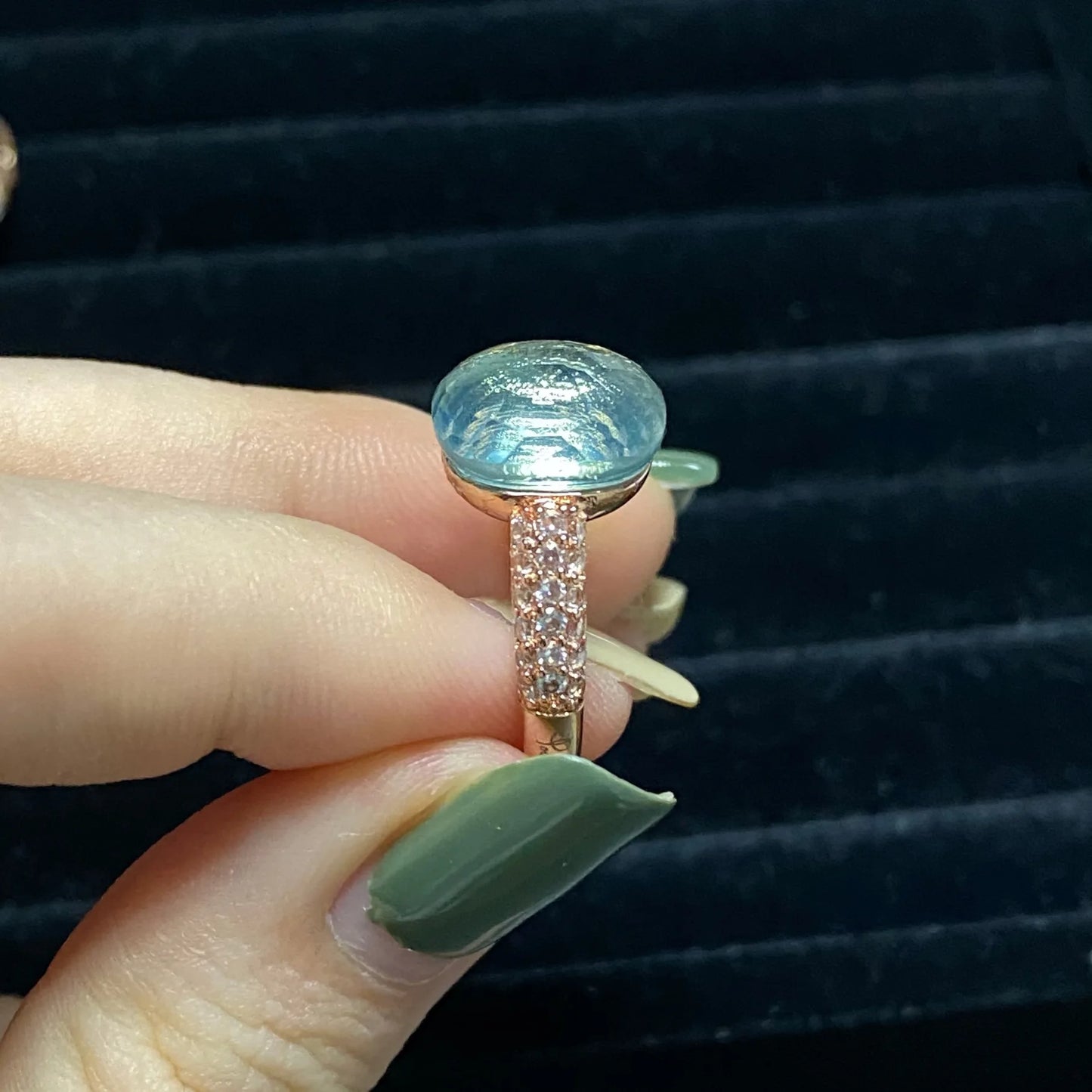 12.6mm Pink Crystal Candy Ring