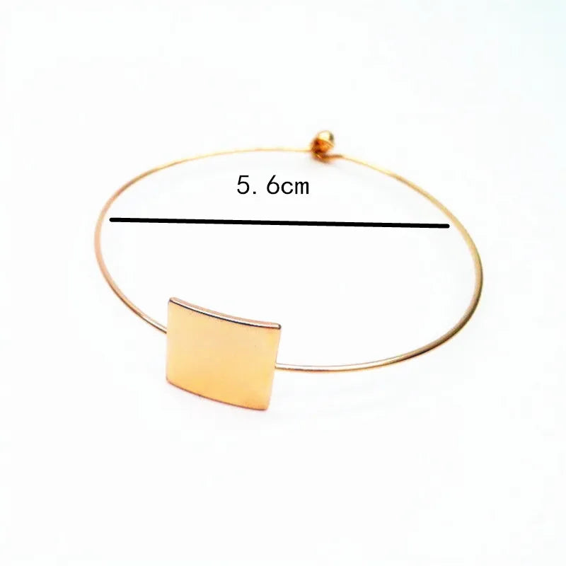 Iron Alloy Geometric Bangle Bracelet