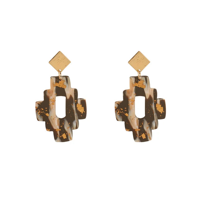 Abstract Polymer Clay Drop Earrings