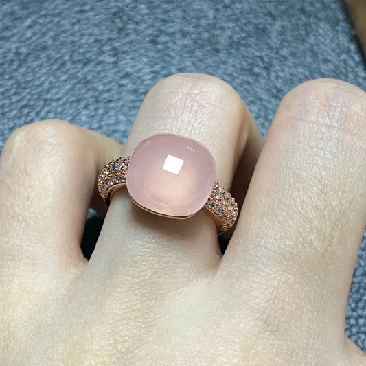 12.6mm Pink Crystal Candy Ring