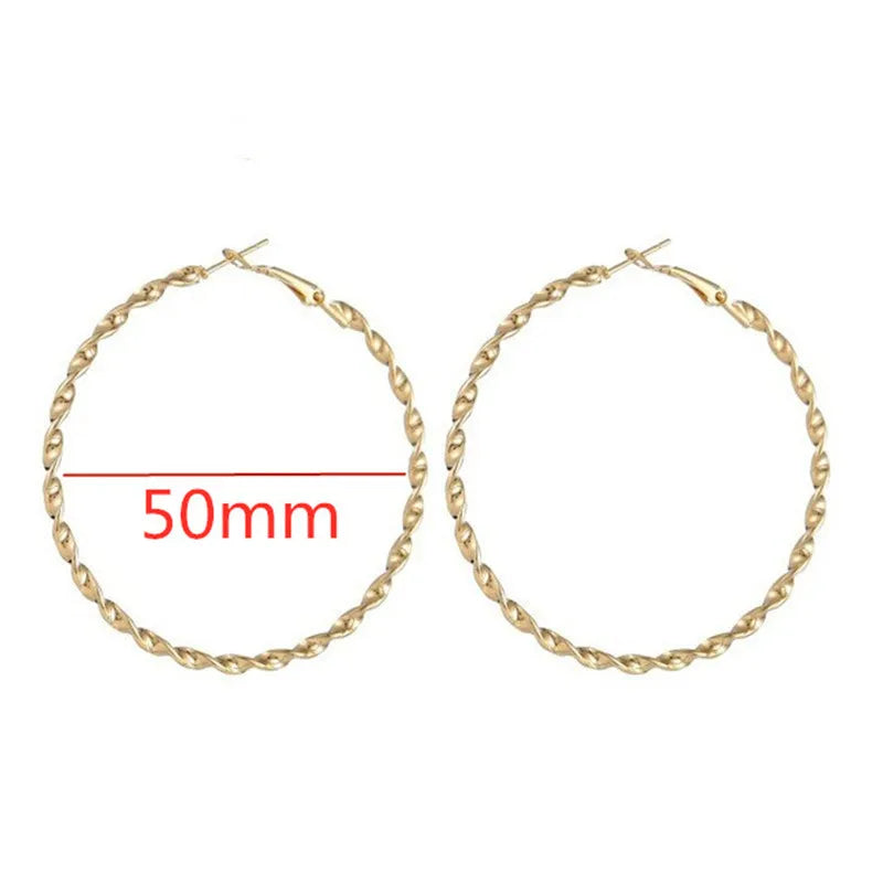 Large Smooth Hoop Earrings - 40mm to 80mm