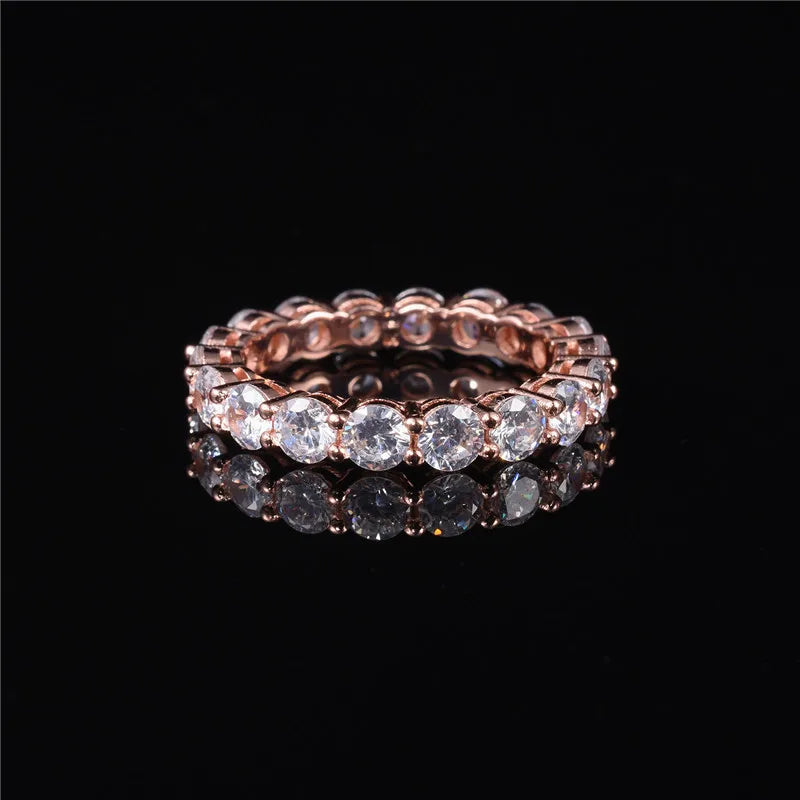 925 Sterling Silver Emerald Cut Eternity Ring