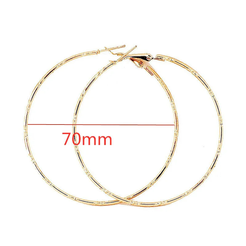 Large Smooth Hoop Earrings - 40mm to 80mm
