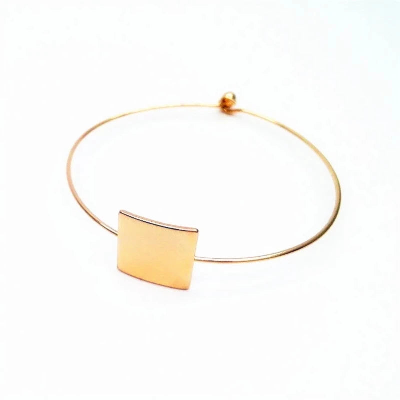 Iron Alloy Geometric Bangle Bracelet