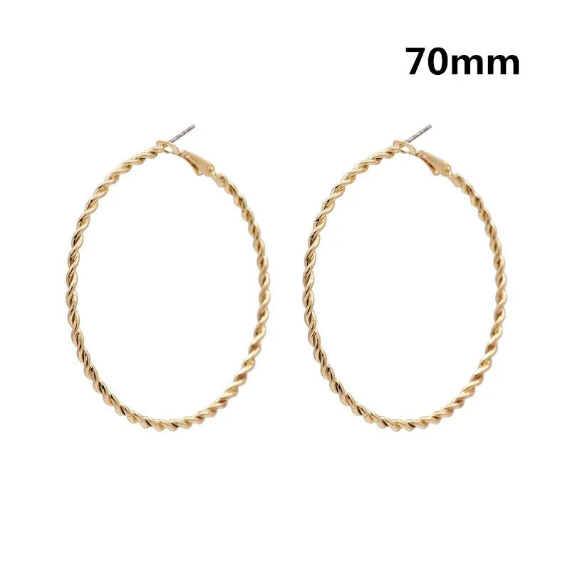 Large Smooth Hoop Earrings - 40mm to 80mm