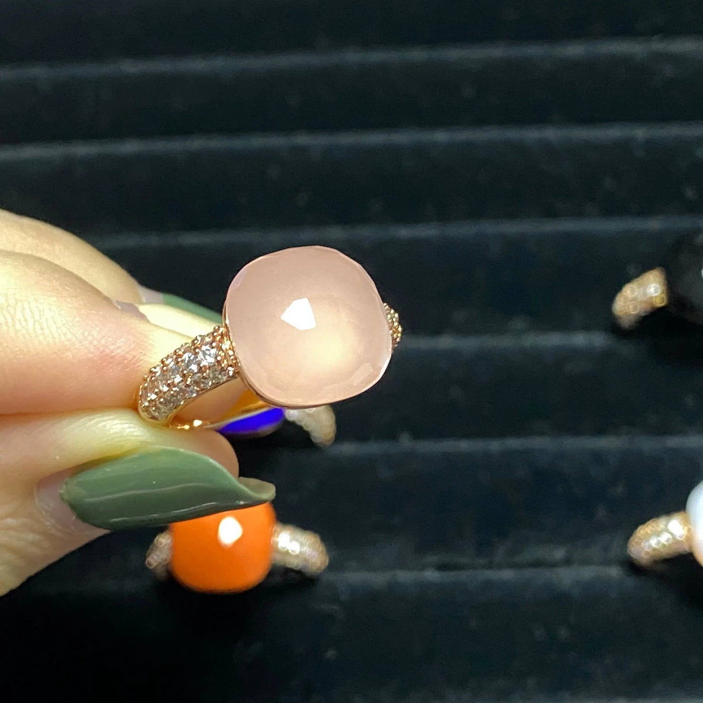 12.6mm Pink Crystal Candy Ring