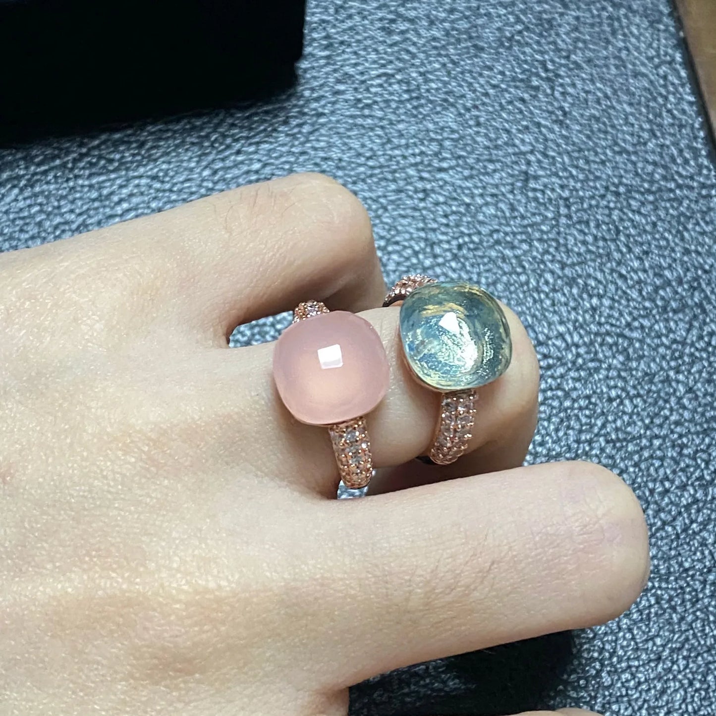 12.6mm Pink Crystal Candy Ring