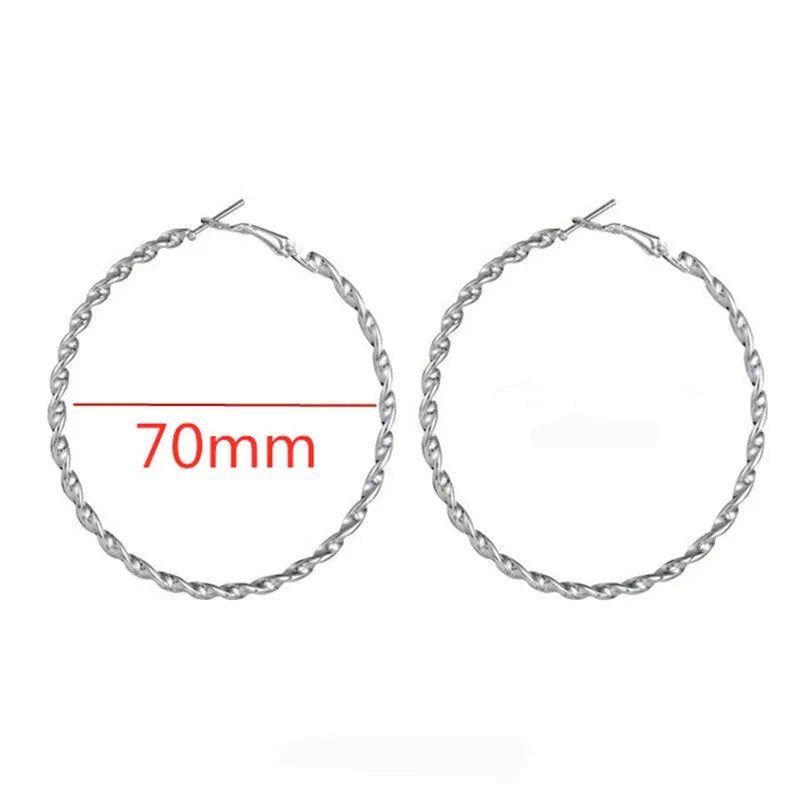 Large Smooth Hoop Earrings - 40mm to 80mm
