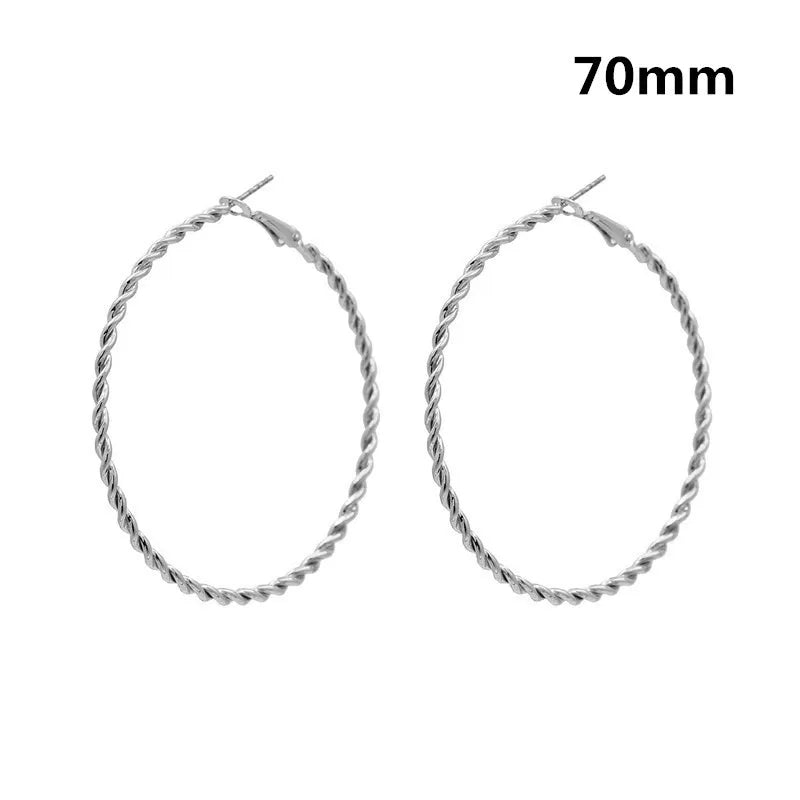 Large Smooth Hoop Earrings - 40mm to 80mm